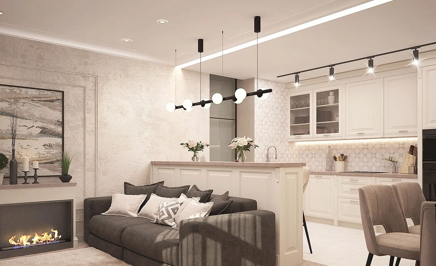 Living room, sofa and apartment