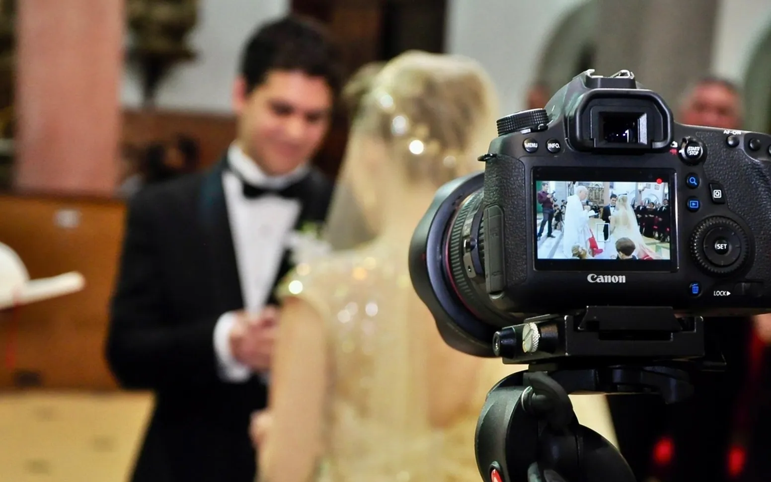 Backstage, blur and wedding day