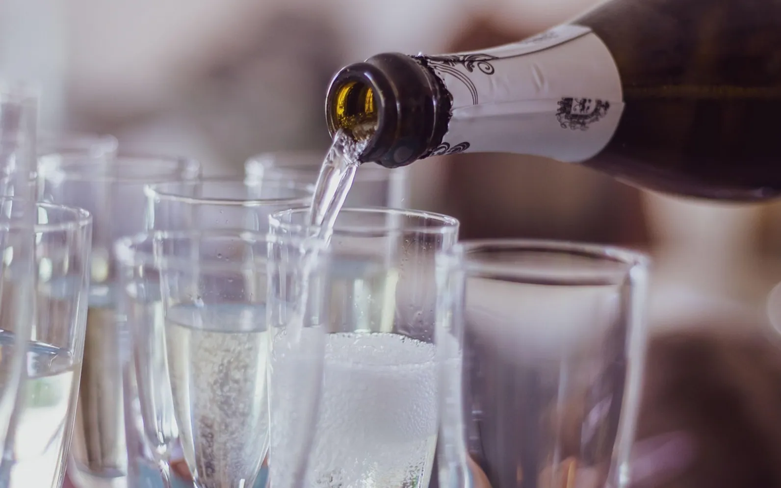 Champagne, toast and glasses